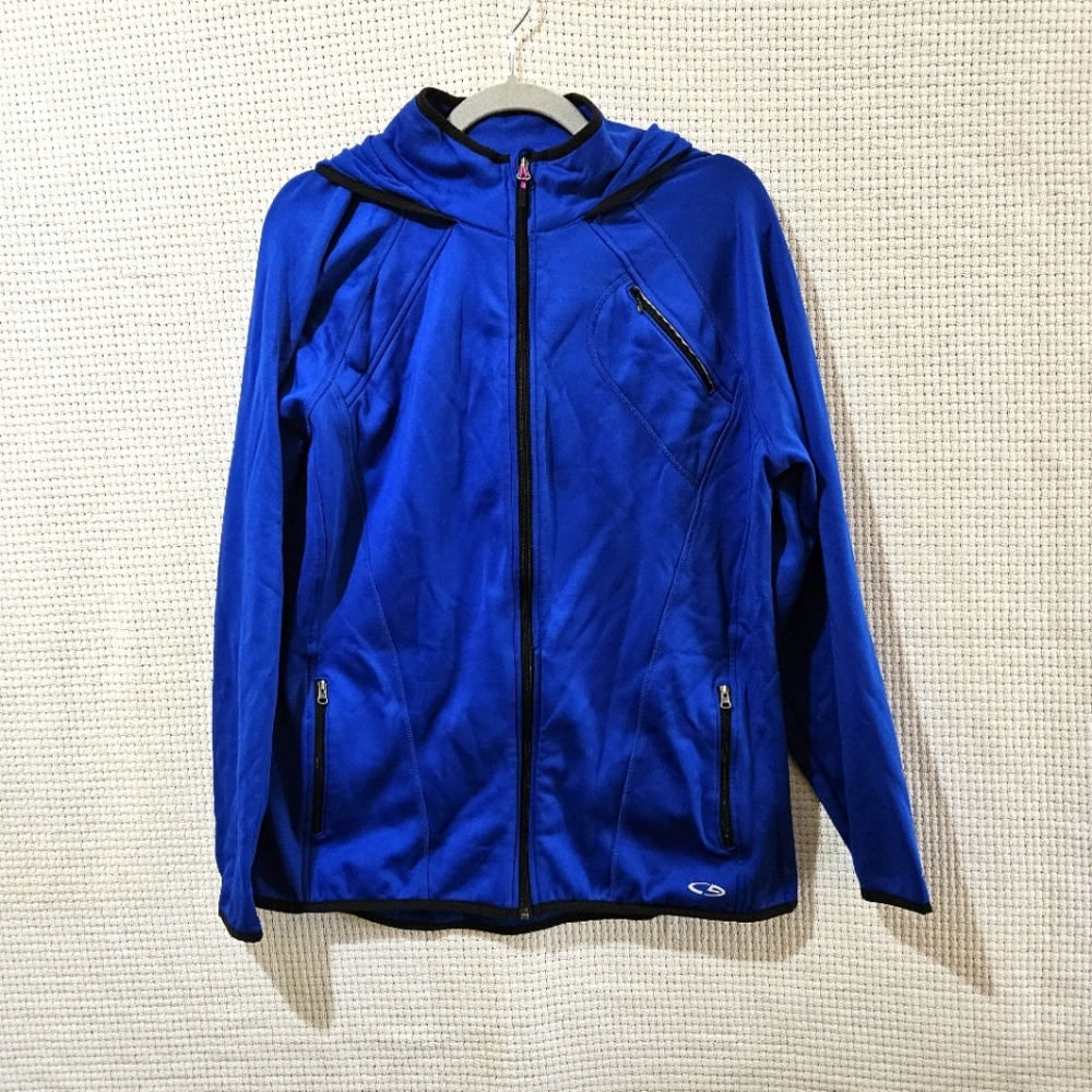 Champion Full Zip Royal Blue Warm Up Hoodie XL Unisex